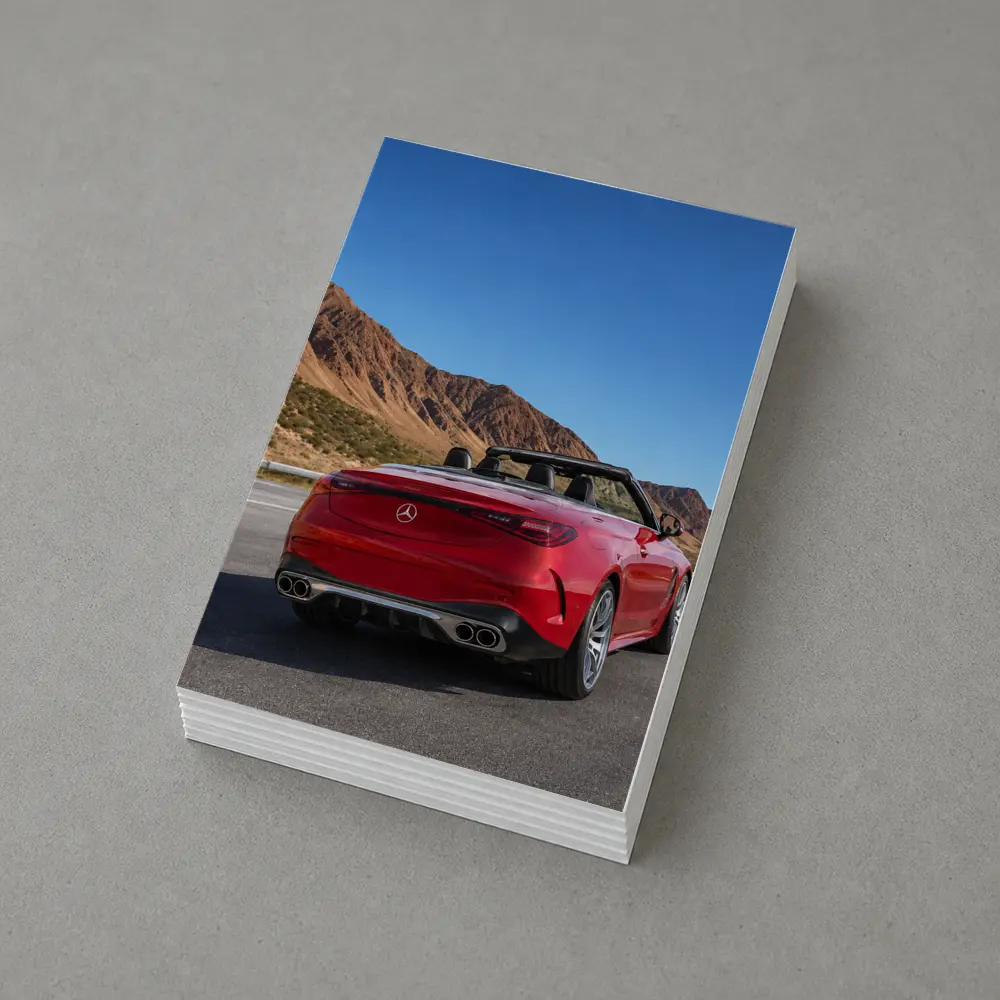 Mercedes AMG Cabriolet Red Desert Mountain Road – Postcards
