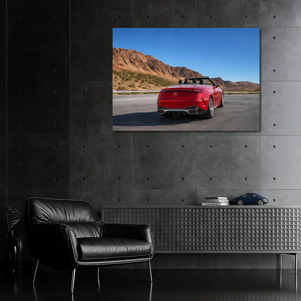 Mercedes AMG Cabriolet Red Desert Mountain Road – Wall Art