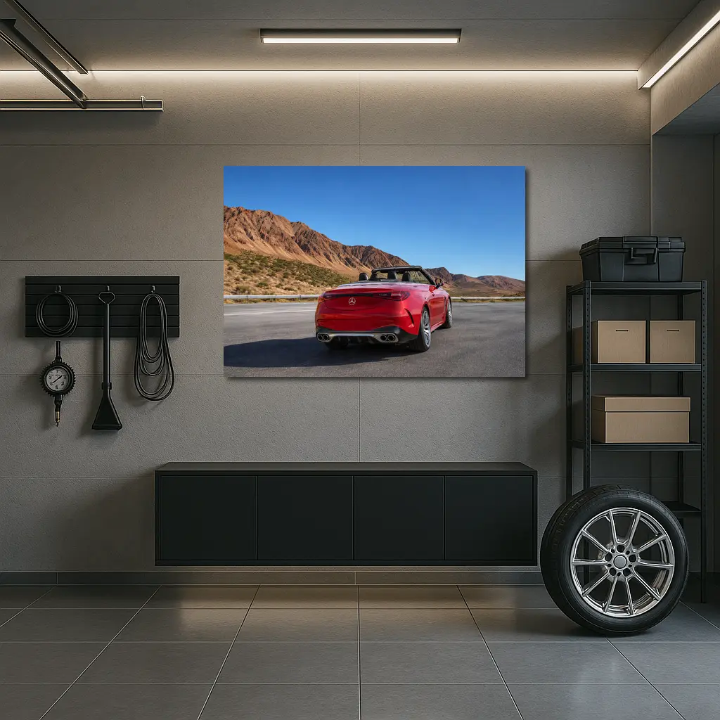 Mercedes AMG Cabriolet Red Desert Mountain Road – Wall Art