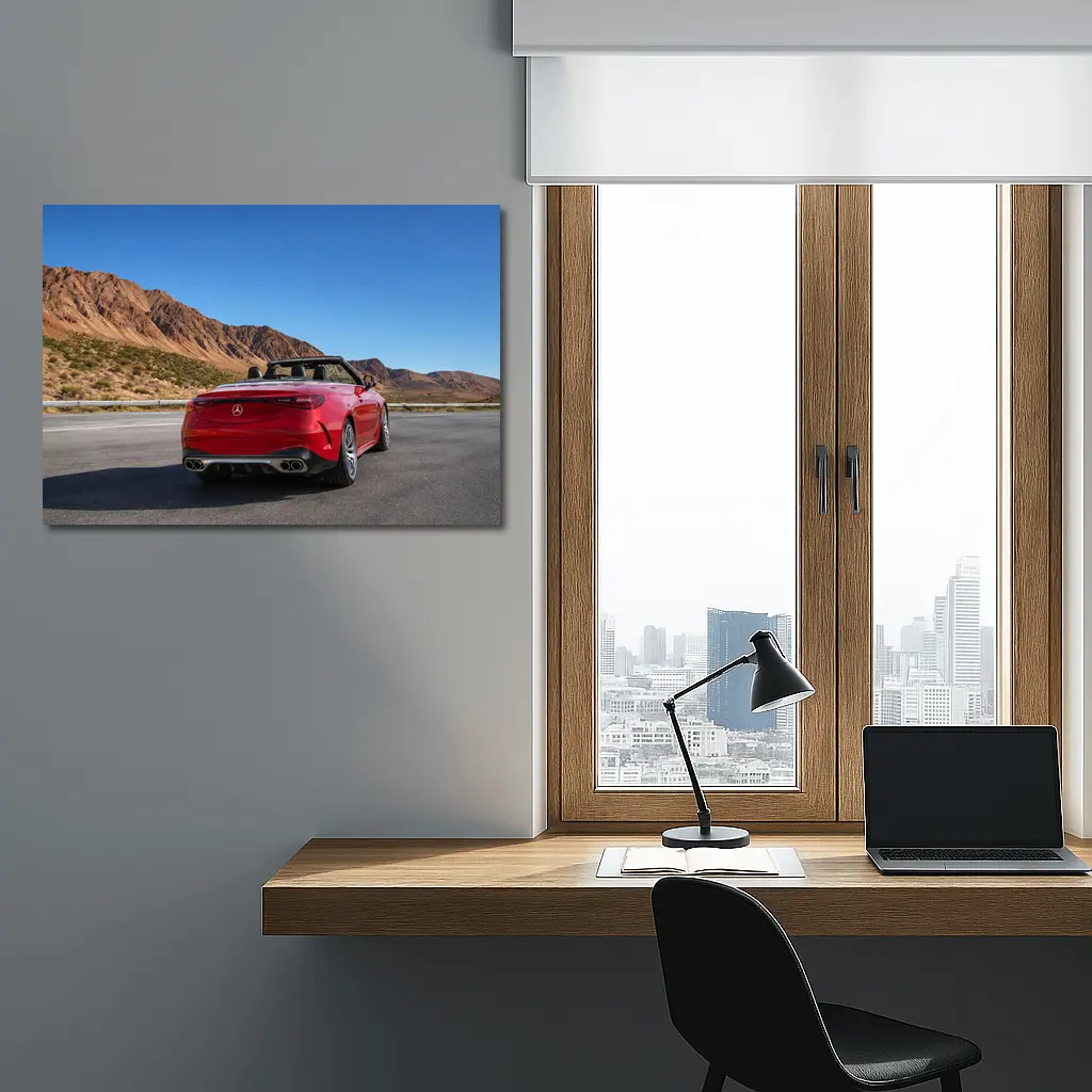 Mercedes AMG Cabriolet Red Desert Mountain Road – Wall Art