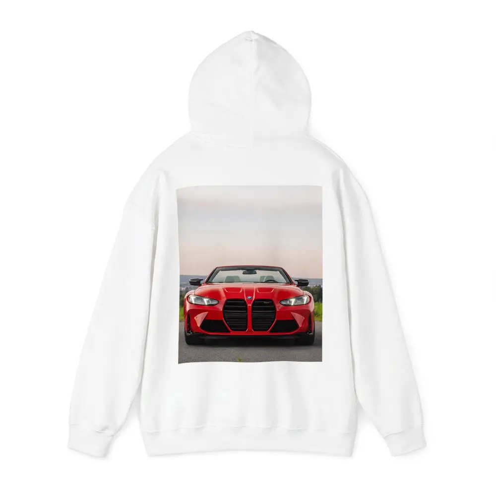 BMW M4 Convertible Red Front View Road – Hoodies