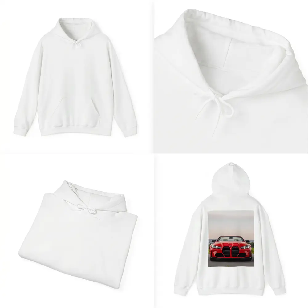 BMW M4 Convertible Red Front View Road – Hoodies
