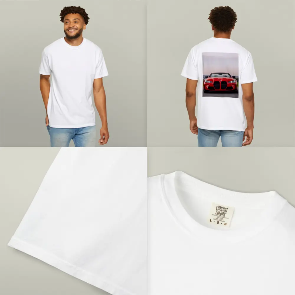 BMW M4 Convertible Red Front View Road – T-Shirts