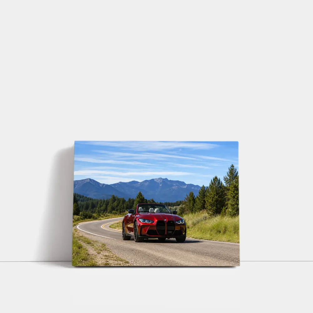 BMW M4 Convertible Red Mountain Road Drive – Wall Art
