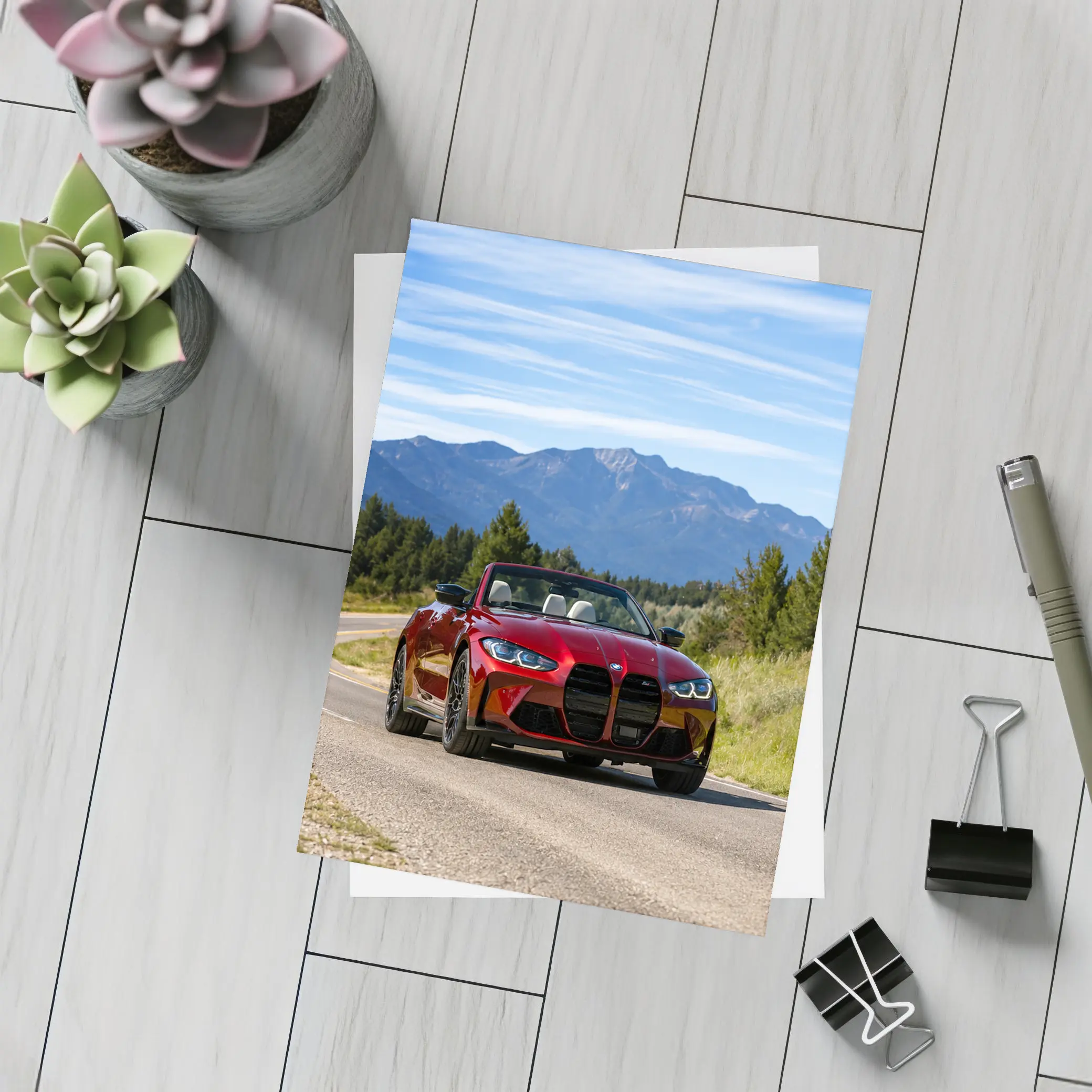BMW M4 Convertible Red Mountain Road Drive – Postcards