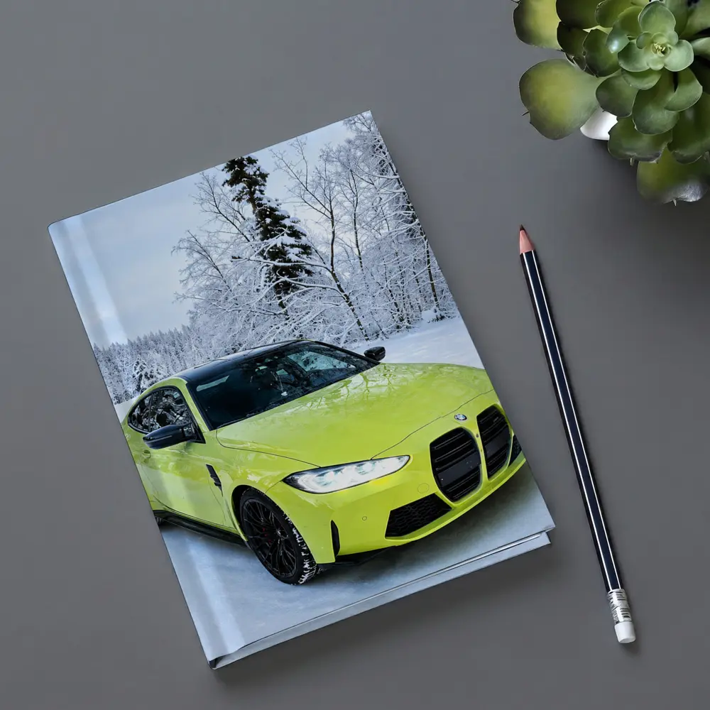 BMW M4 Lime Green Snow Winter Forest – Notebooks