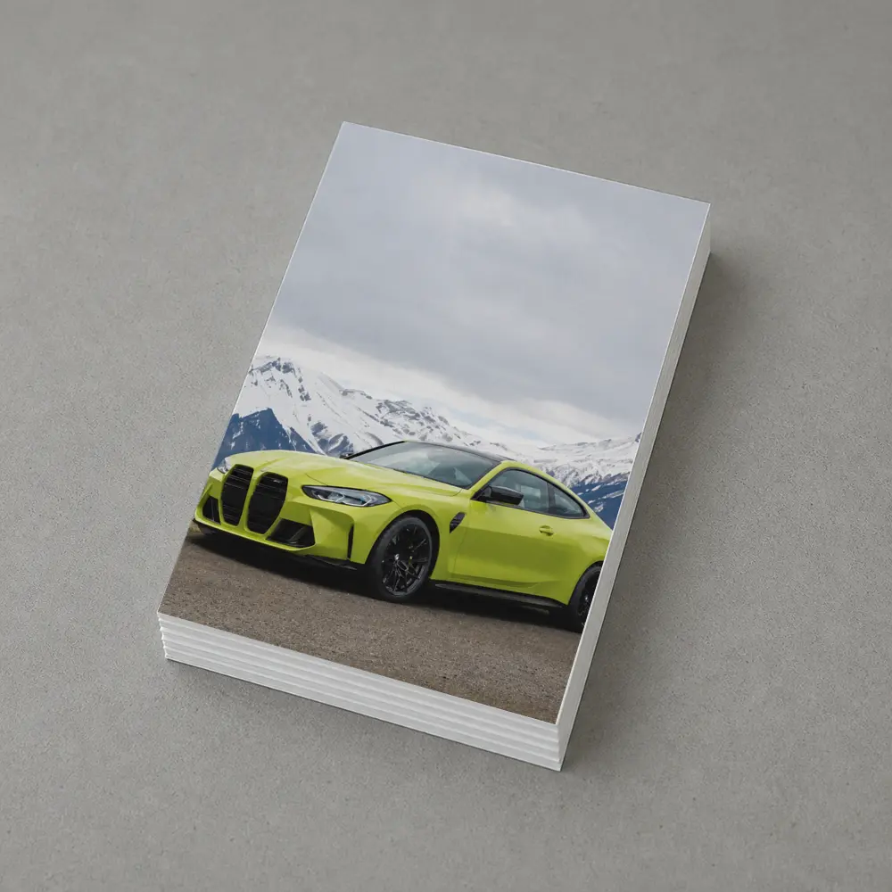 BMW M4 Coupe Green Alpine Mountain Background – Postcards