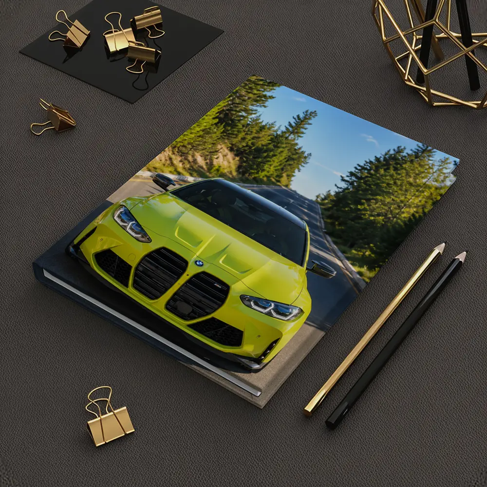 BMW M4 Yellow Front View Forest Road – Notebooks