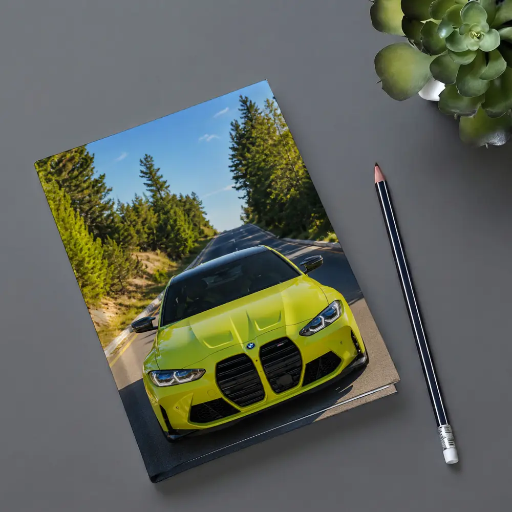 BMW M4 Yellow Front View Forest Road – Notebooks