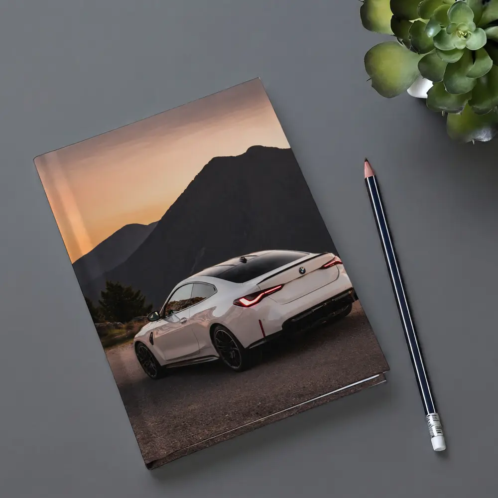 BMW M4 White Coupe Mountain Sunset View – Notebooks