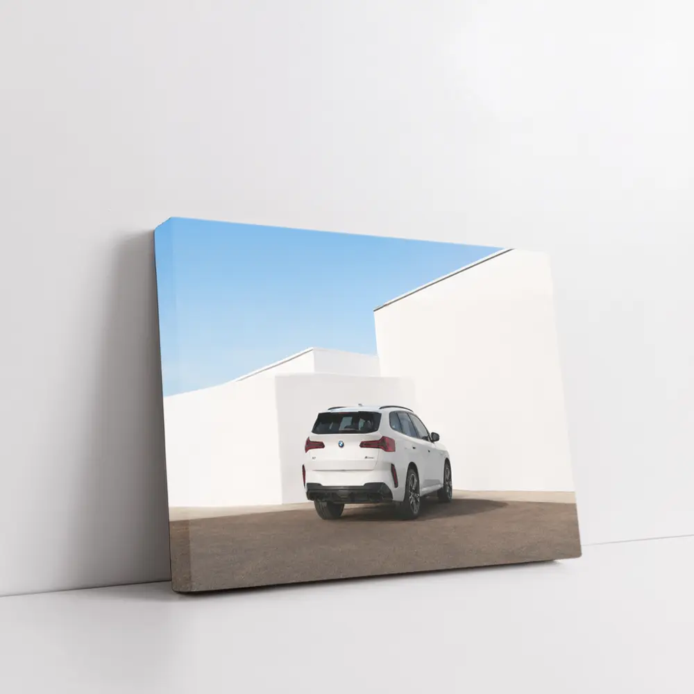 BMW X3 White SUV Minimal Architecture Background – Wall Art