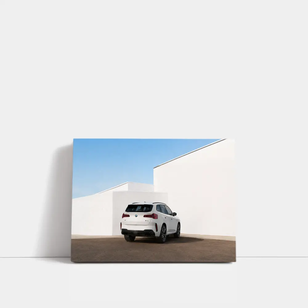 BMW X3 White SUV Minimal Architecture Background – Wall Art