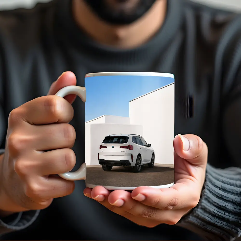 BMW X3 White SUV Minimal Architecture Background – Mugs
