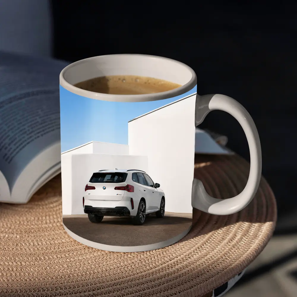 BMW X3 White SUV Minimal Architecture Background – Mugs