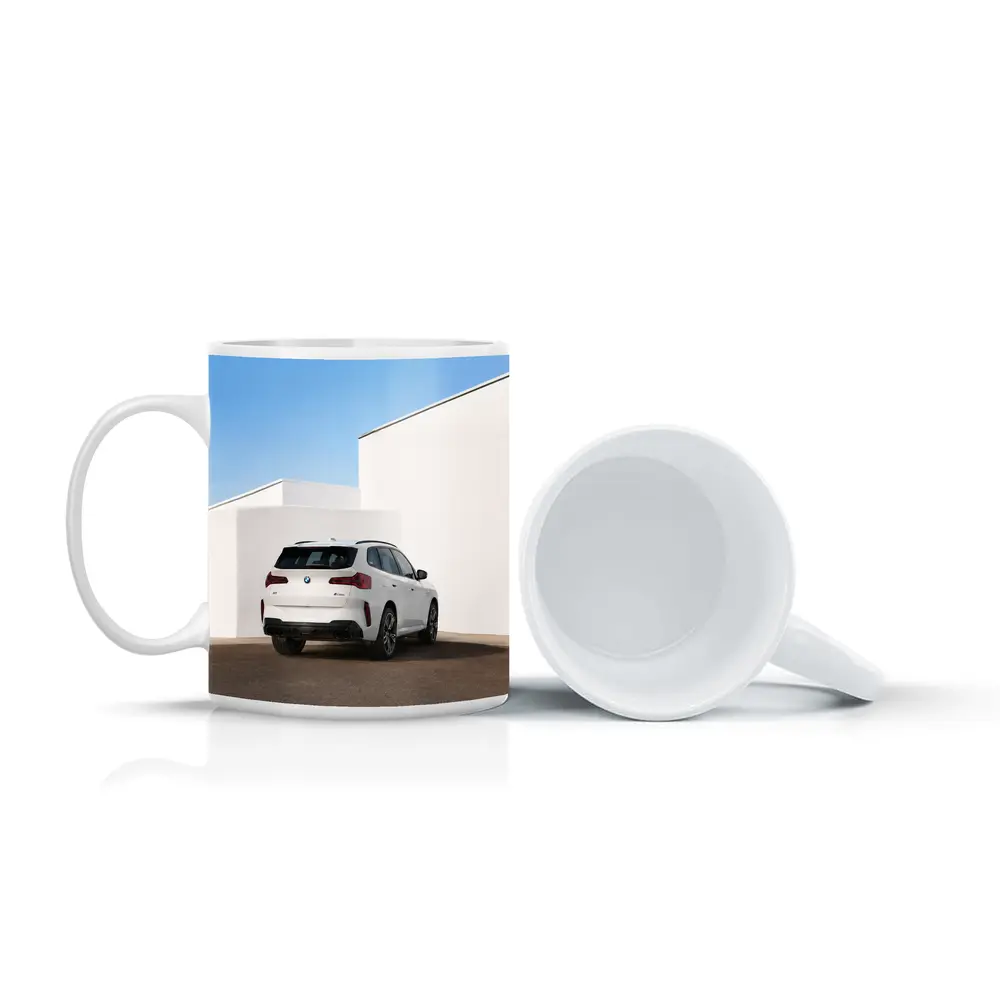 BMW X3 White SUV Minimal Architecture Background – Mugs