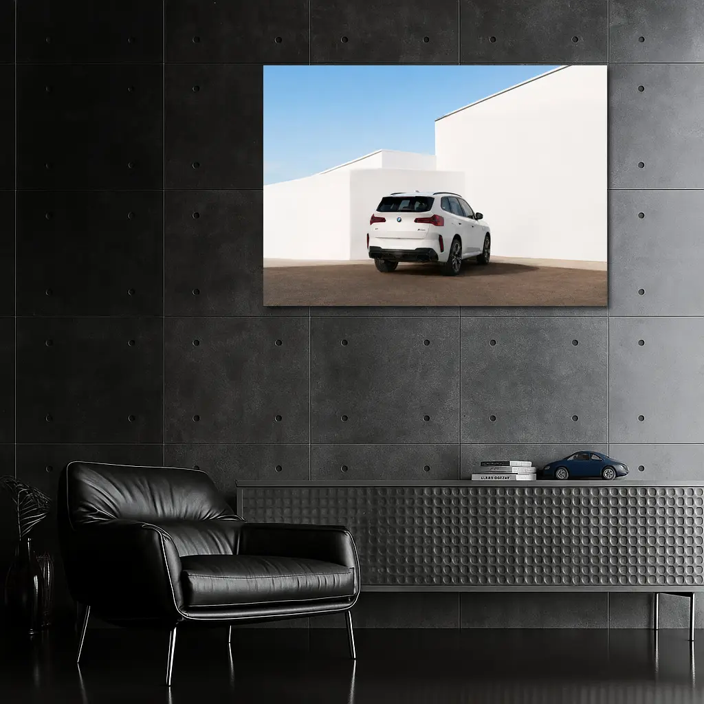 BMW X3 White SUV Minimal Architecture Background – Wall Art