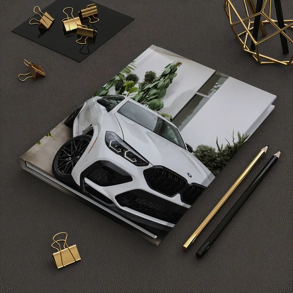 BMW X6M White SUV Tropical Plant Setting – Notebooks