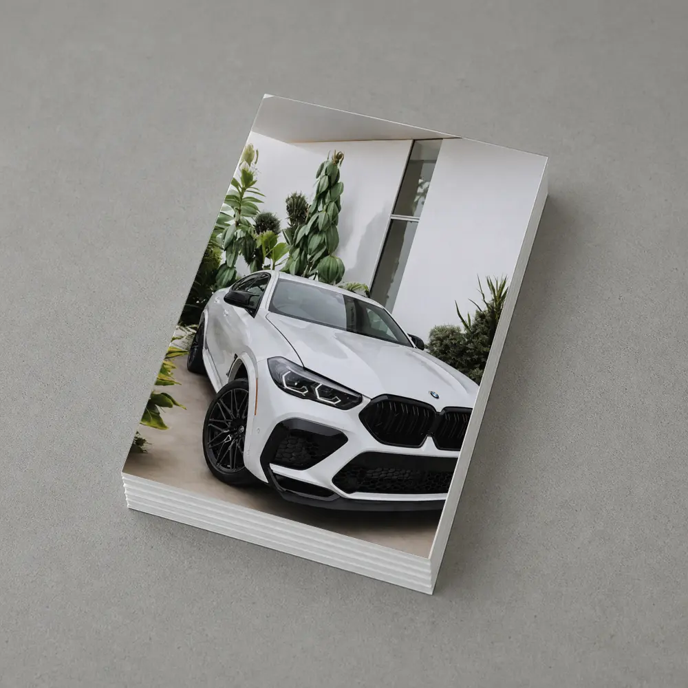 BMW X6M White SUV Tropical Plant Setting – Postcards
