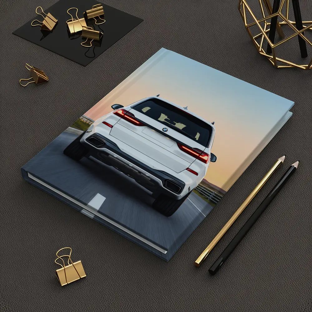 BMW X7 White SUV Sunset Highway Drive – Notebooks