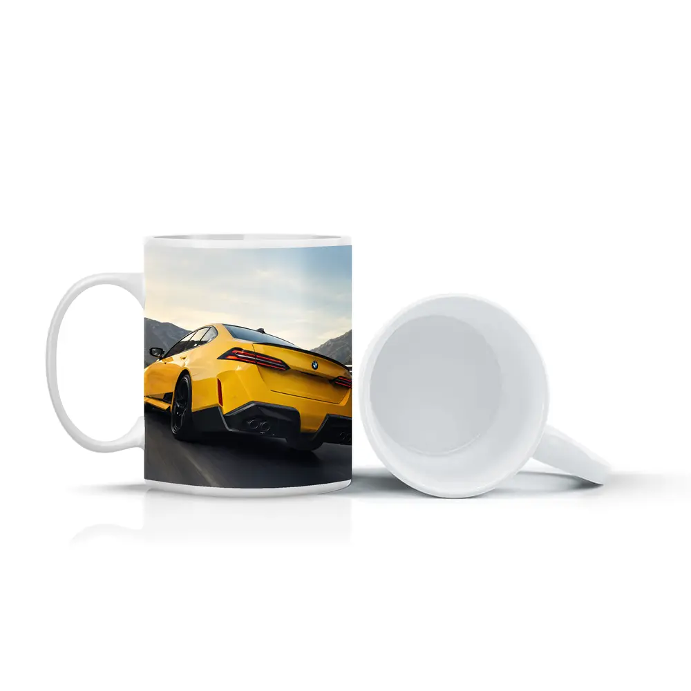 BMW M4 Yellow Coupe Mountain Road – Mugs