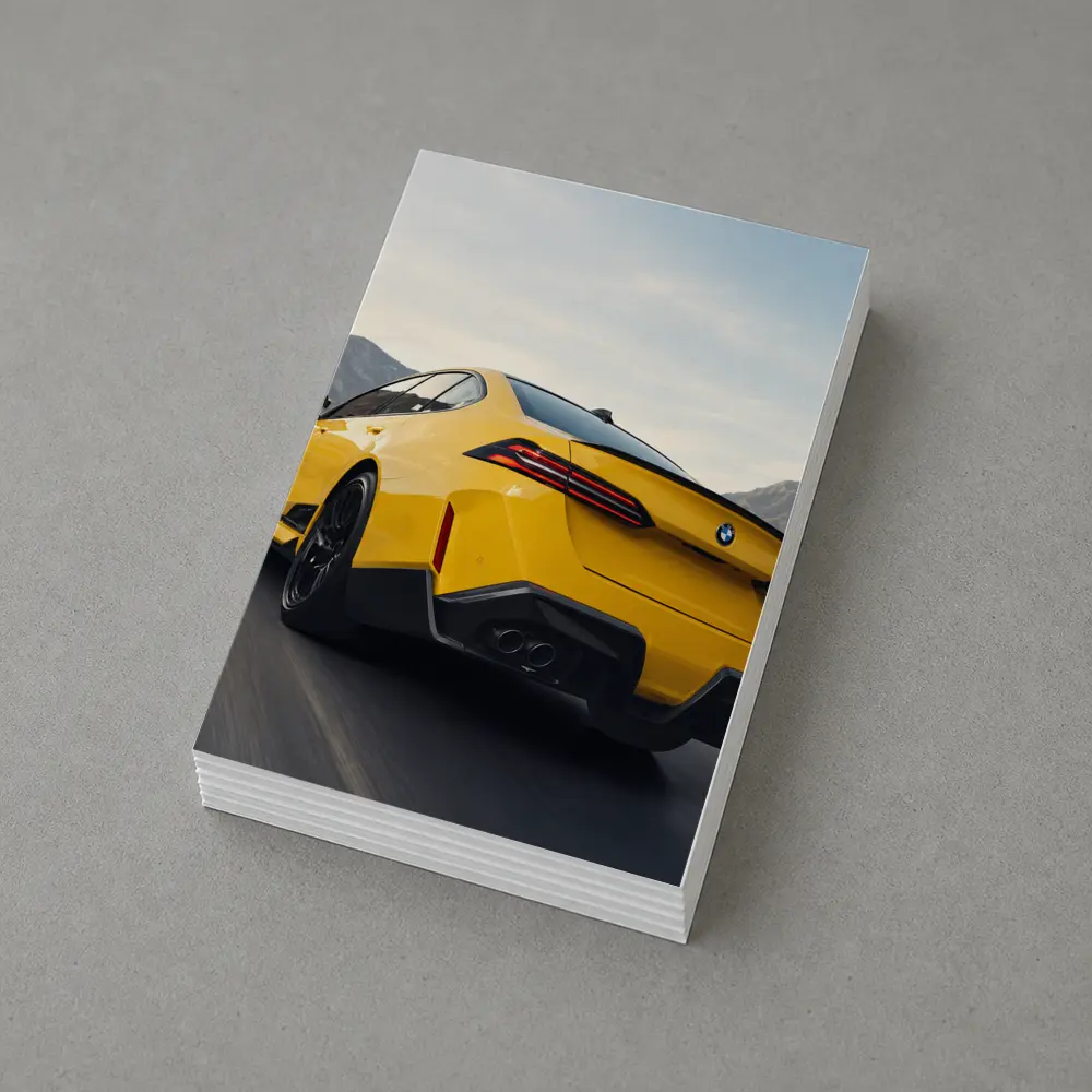 BMW M4 Yellow Coupe Mountain Road – Postcards