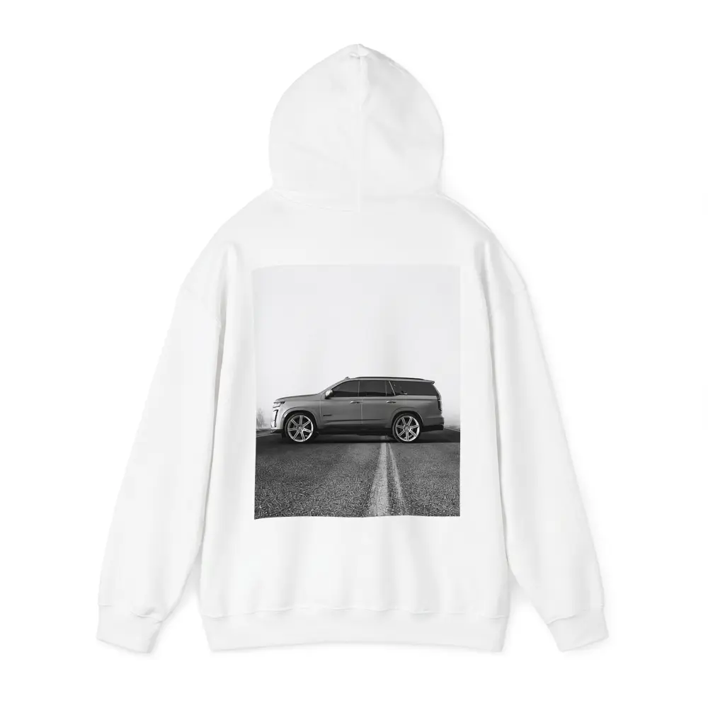 Cadillac Escalade SUV Misty Road Side View – Hoodies