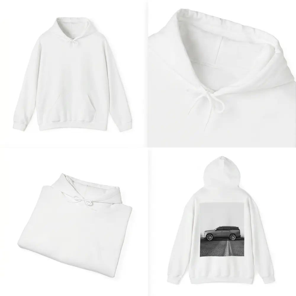 Cadillac Escalade SUV Misty Road Side View – Hoodies