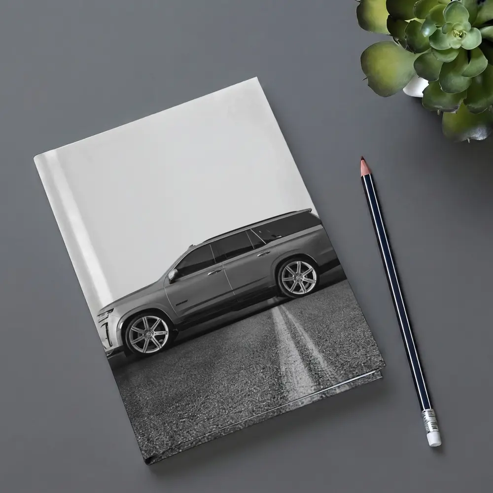 Cadillac Escalade SUV Misty Road Side View – Notebooks
