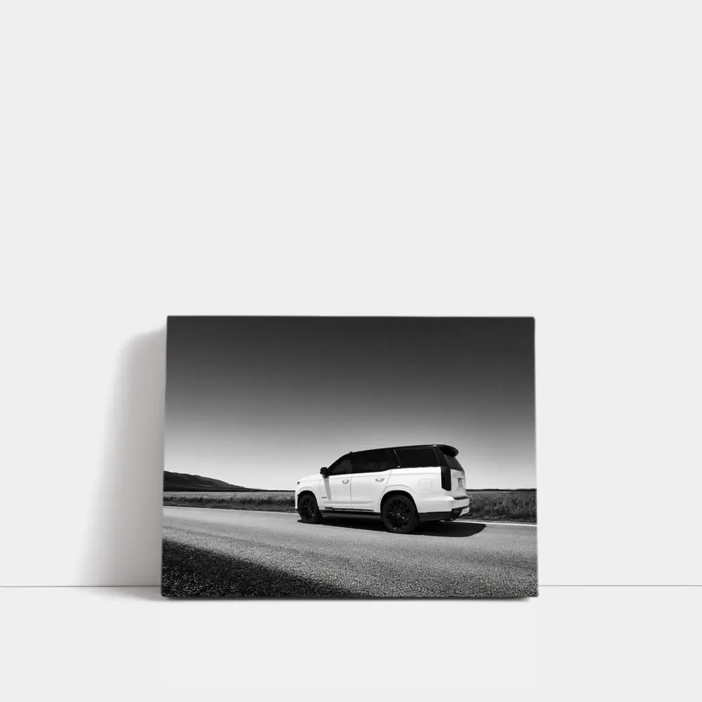 Cadillac Escalade Black White Open Road – Wall Art