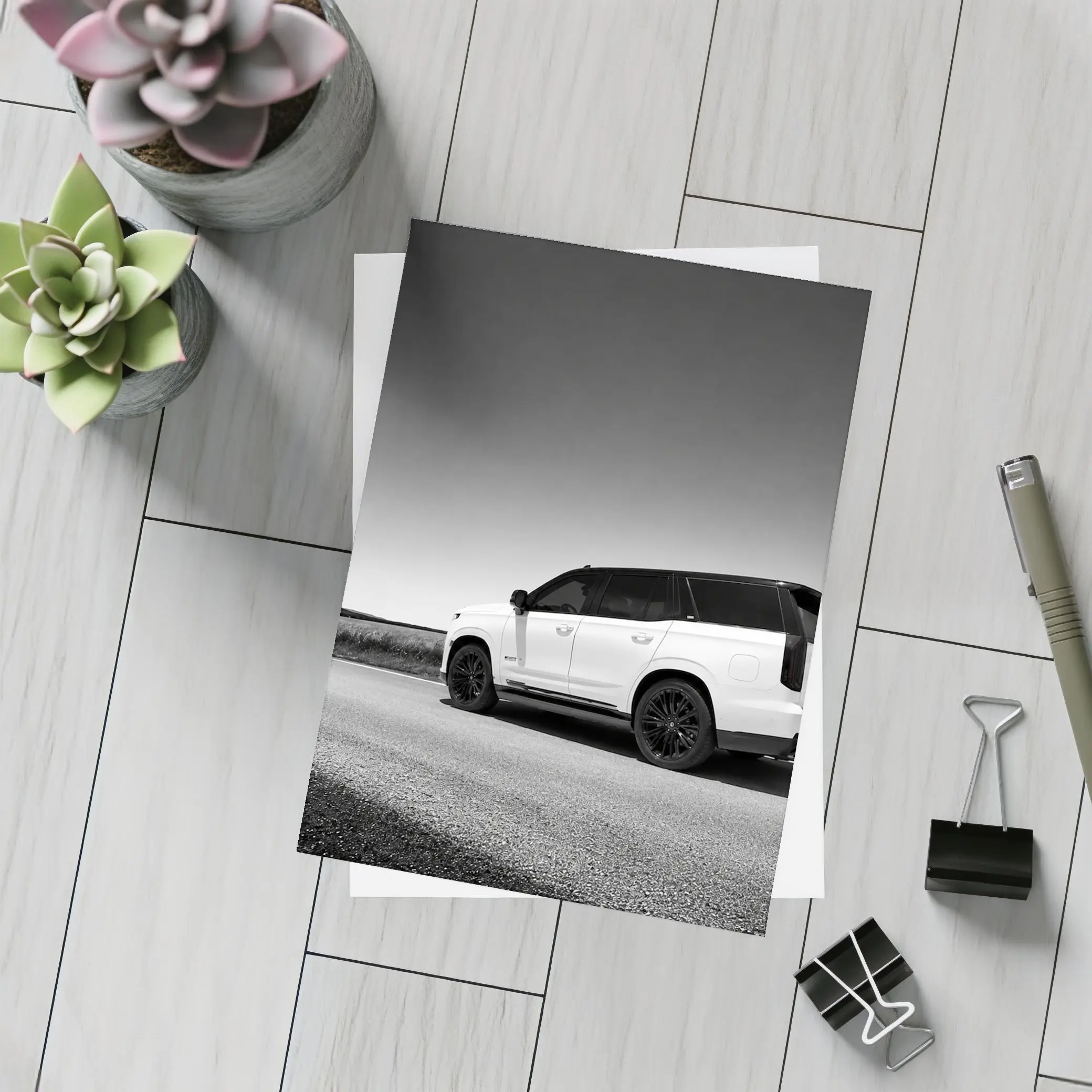 Cadillac Escalade Black White Open Road – Postcards