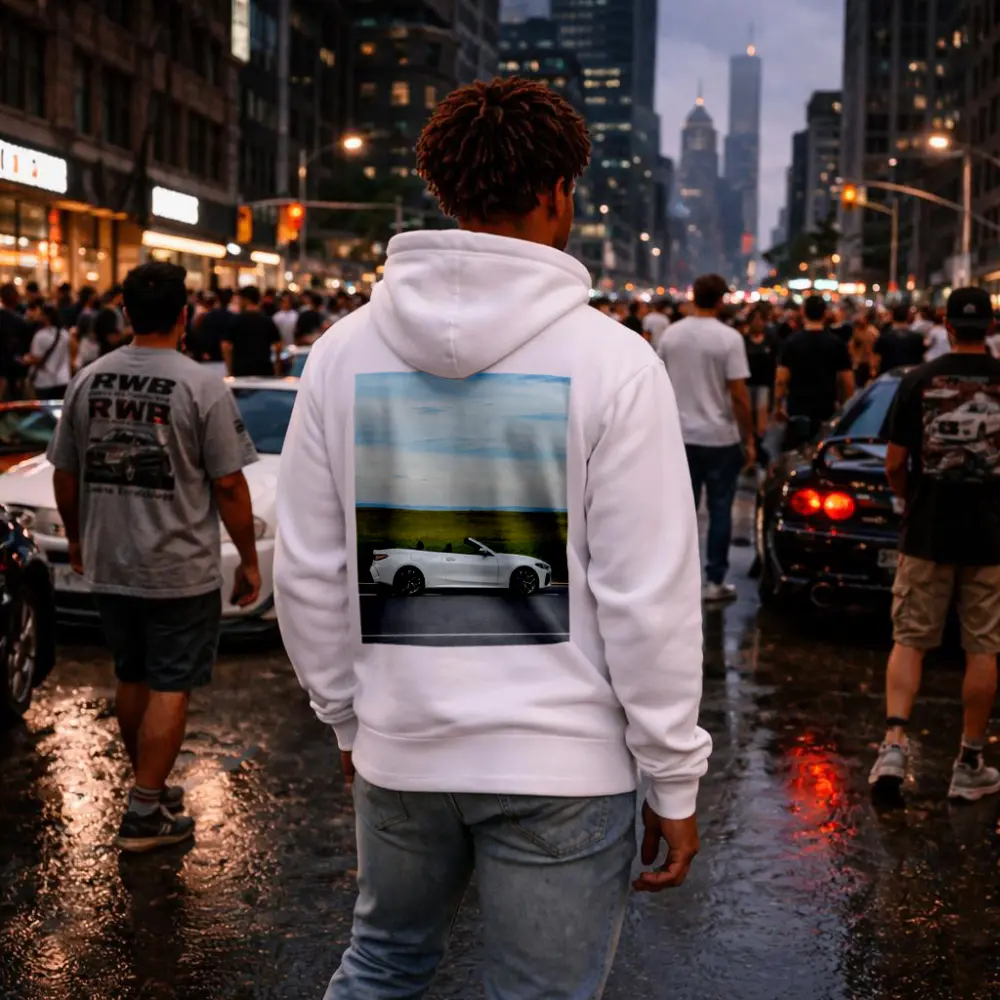 BMW 4 Series Convertible White Open Road – Hoodies