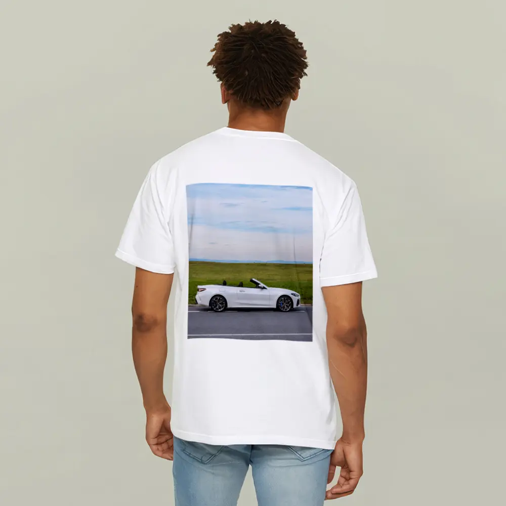 BMW 4 Series Convertible White Open Road – T-Shirts