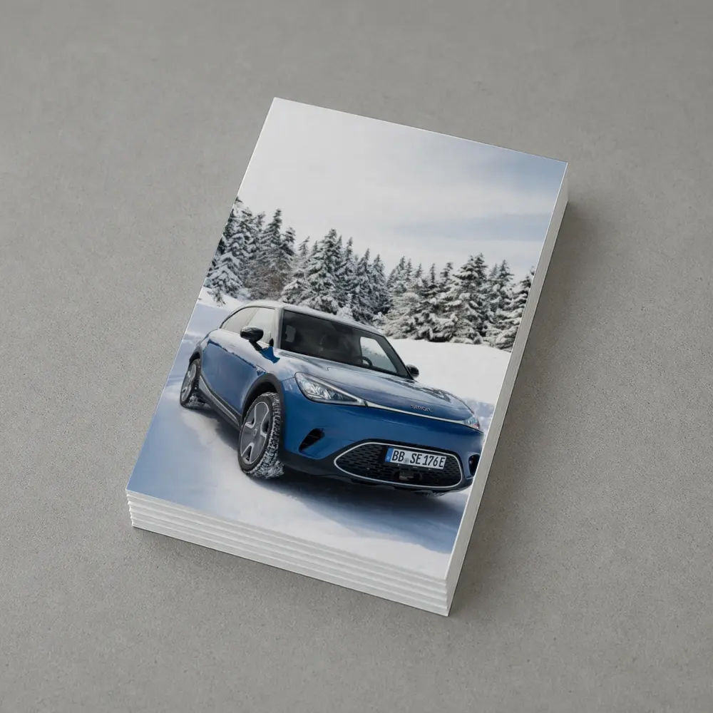 Smart Car Blue SUV Snowy Winter Forest – Postcards