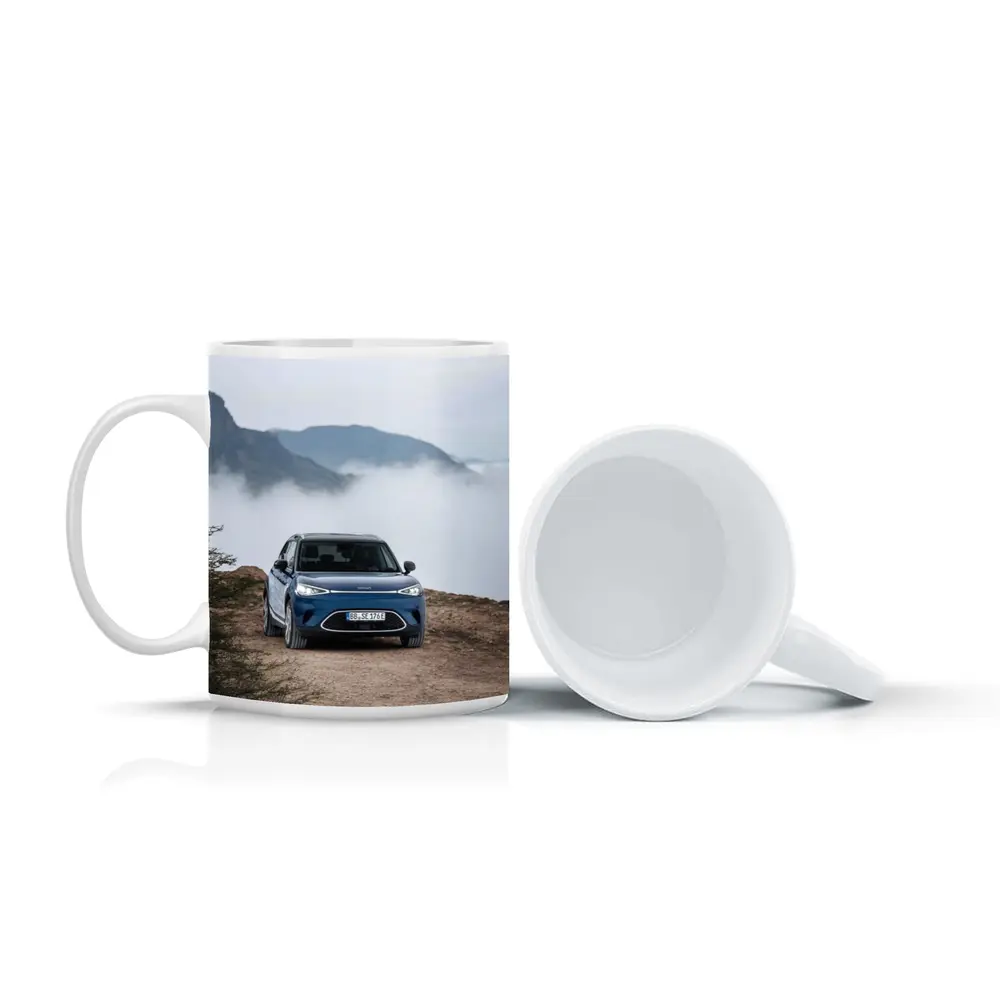 Smart Car Blue Parked Mountain Fog – Mugs