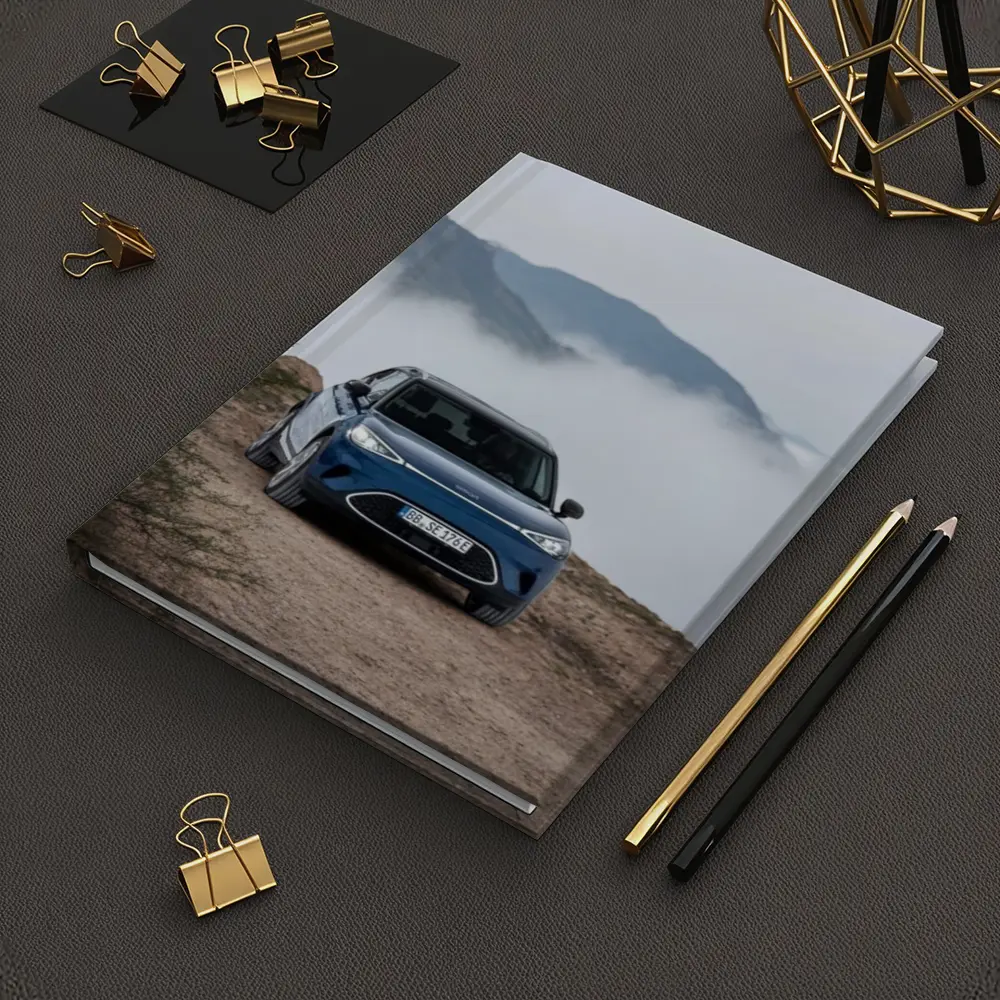 Smart Car Blue Parked Mountain Fog – Notebooks