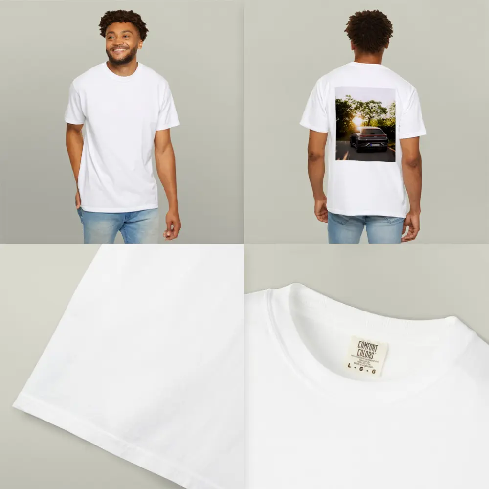 Smart Car Driving Road Golden Sunset Light – T-Shirts