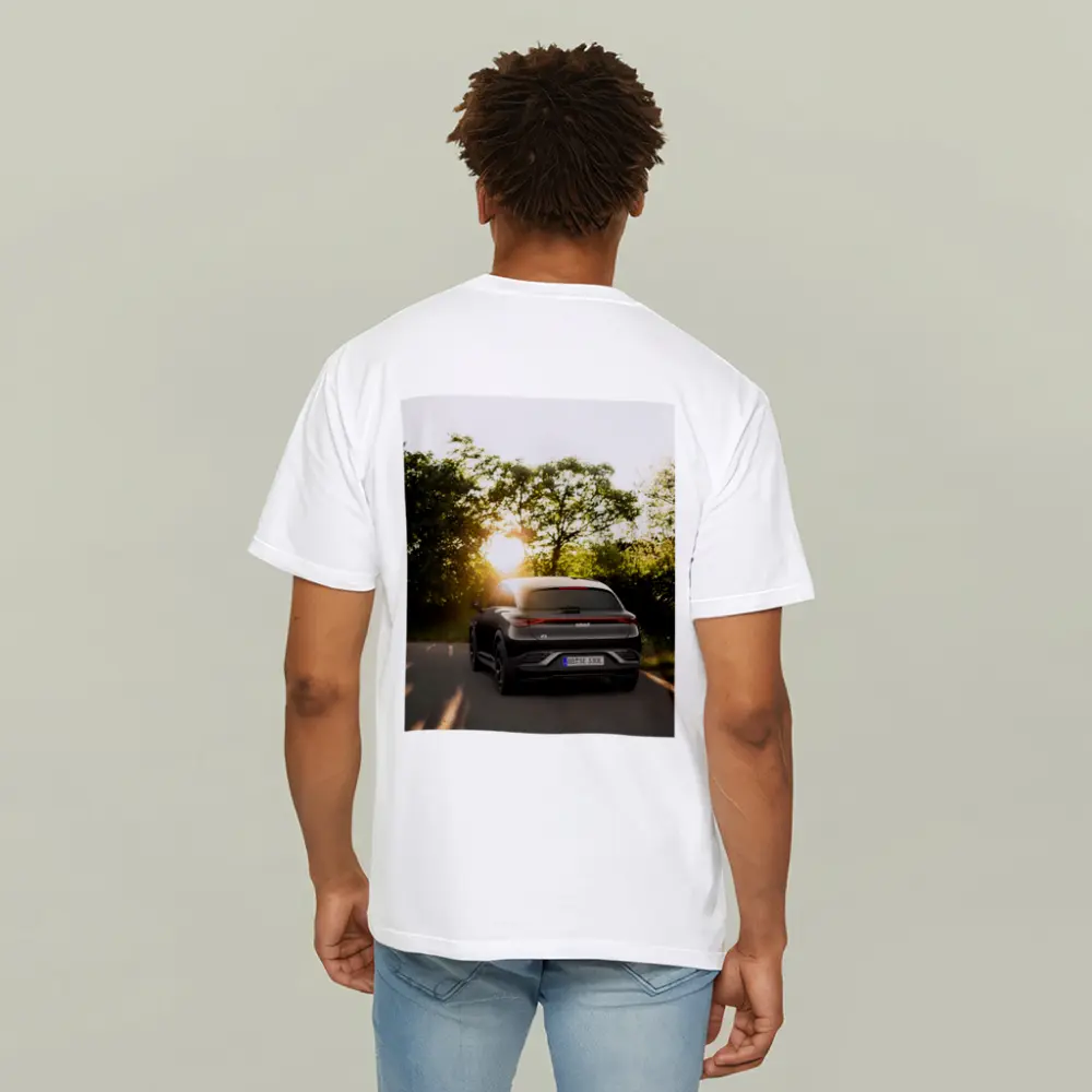 Smart Car Driving Road Golden Sunset Light – T-Shirts