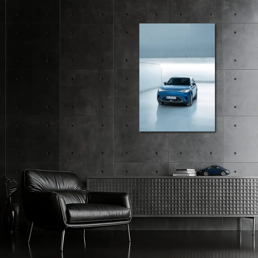 Smart Car Blue Electric SUV Studio Garage – Wall Art