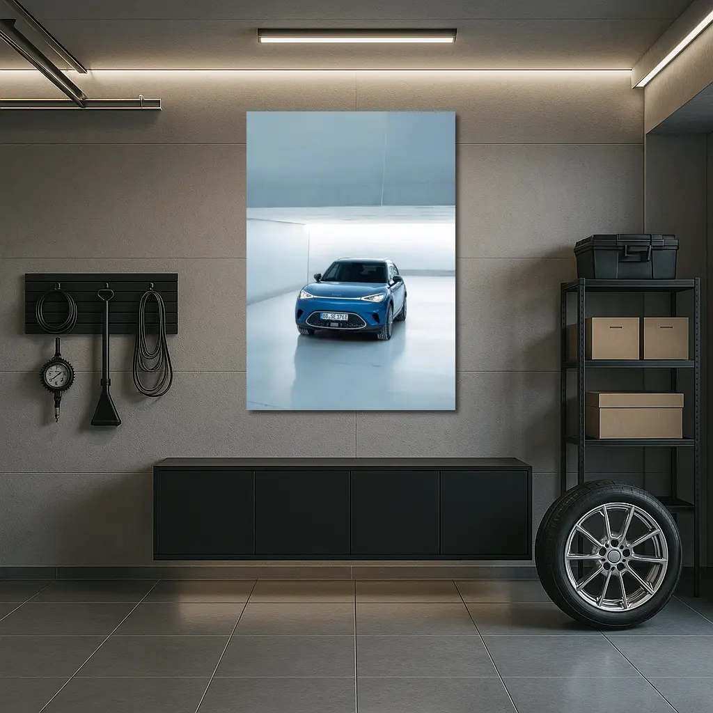 Smart Car Blue Electric SUV Studio Garage – Wall Art