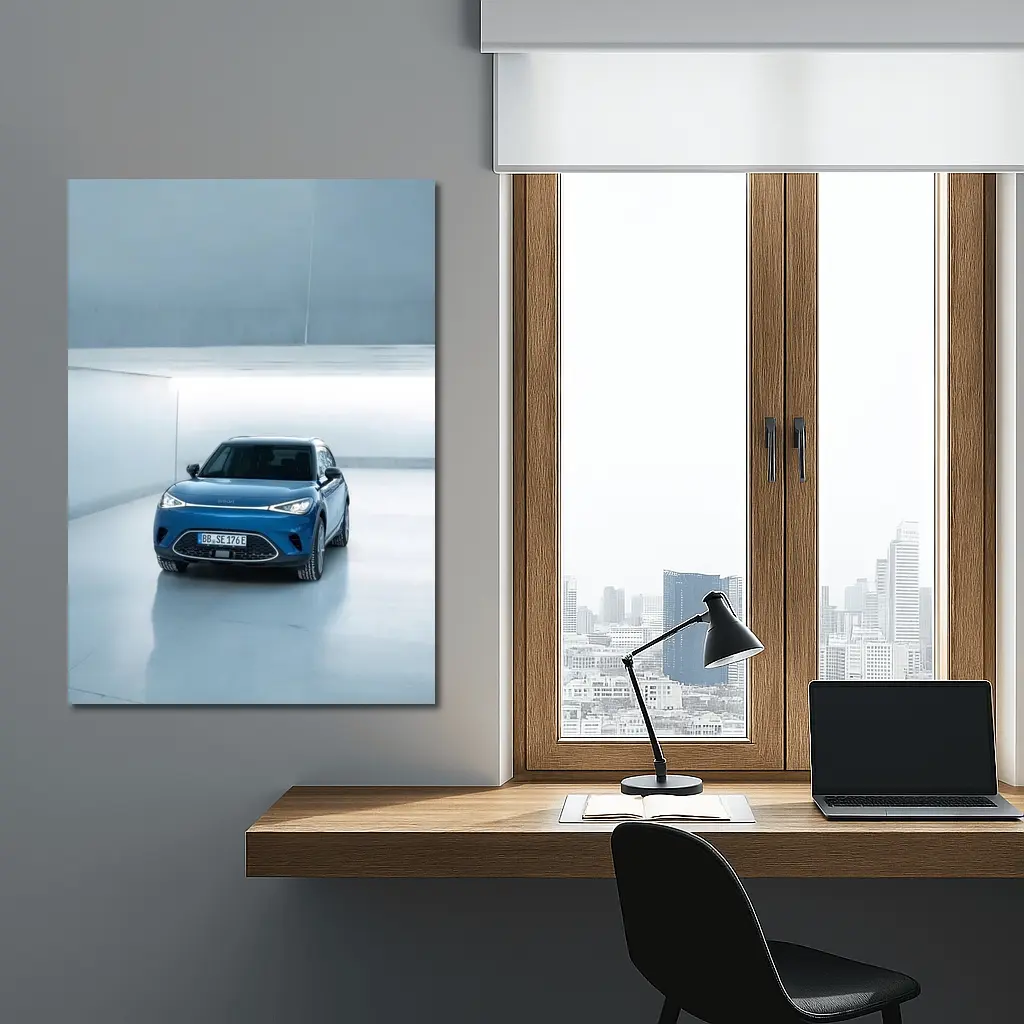 Smart Car Blue Electric SUV Studio Garage – Wall Art