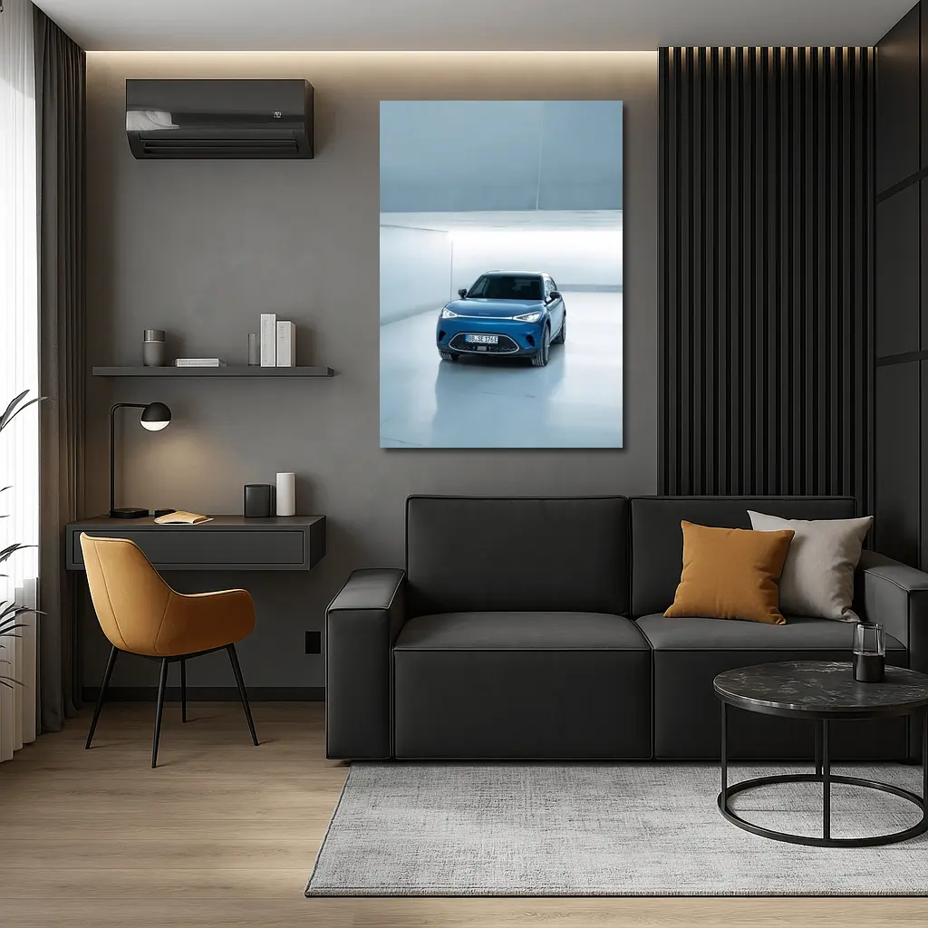 Smart Car Blue Electric SUV Studio Garage – Wall Art