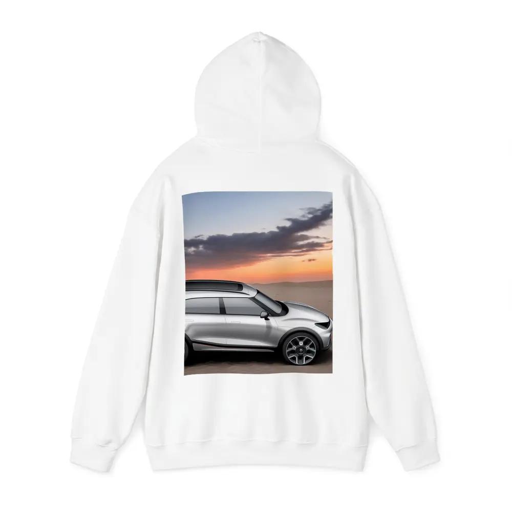 Smart Car Silver SUV Desert Sunset Scene – Hoodies