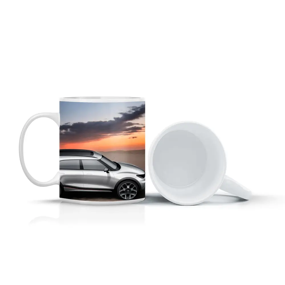 Smart Car Silver SUV Desert Sunset Scene – Mugs