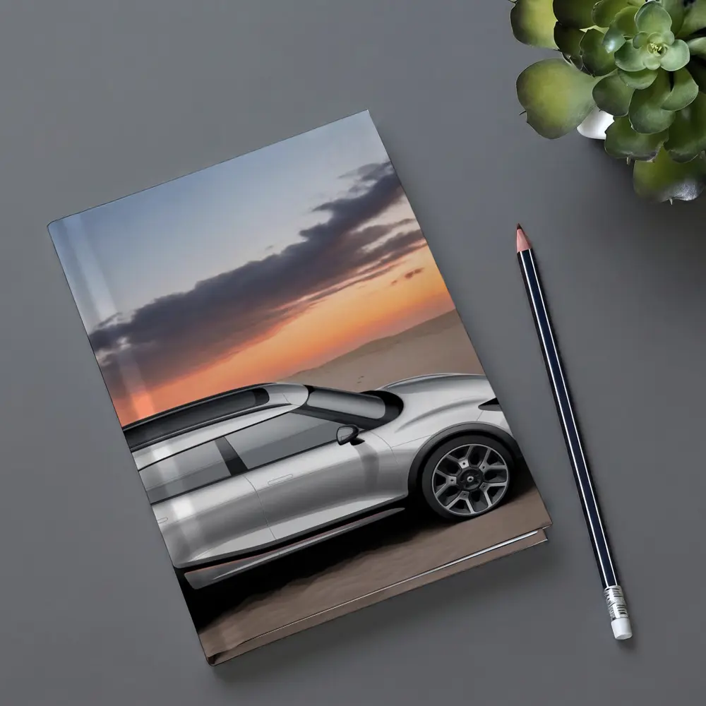 Smart Car Silver SUV Desert Sunset Scene – Notebooks