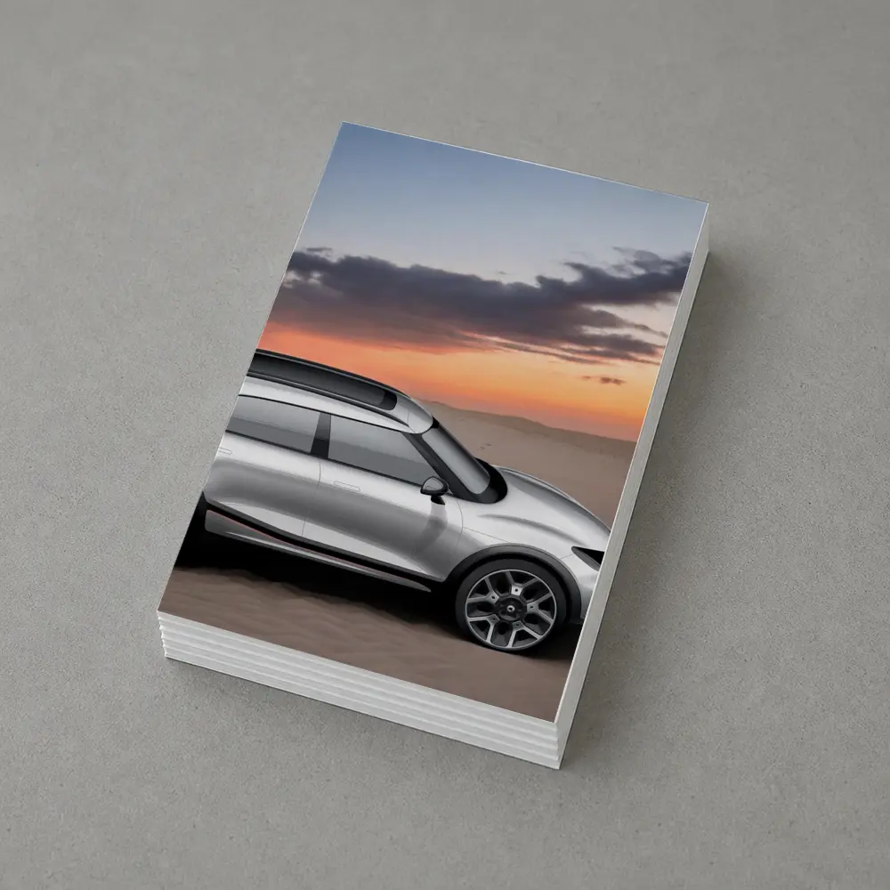 Smart Car Silver SUV Desert Sunset Scene – Postcards