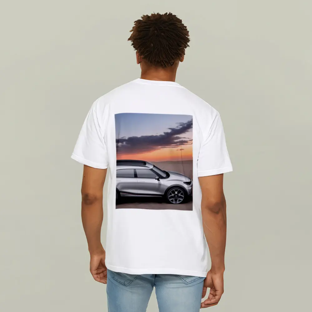 Smart Car Silver SUV Desert Sunset Scene – T-Shirts
