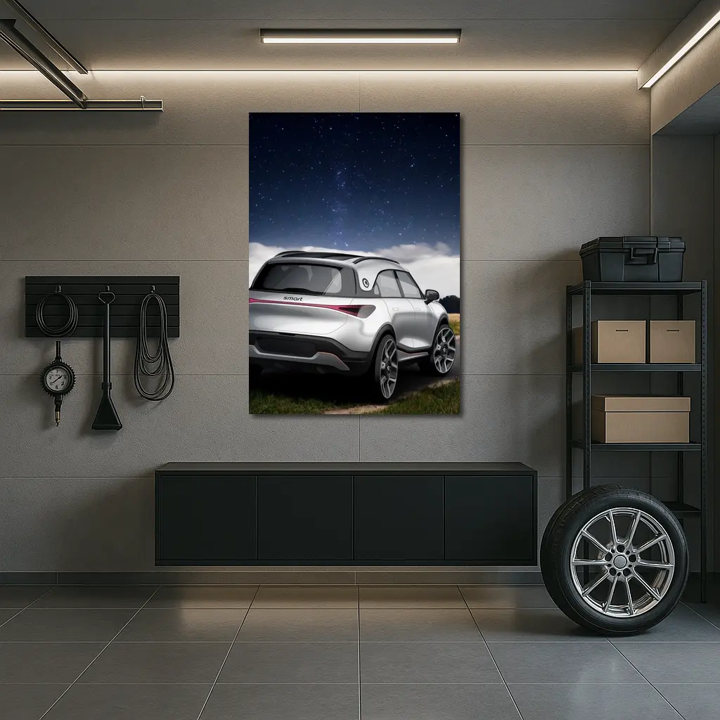 Smart Car Rear View Starry Night Sky – Wall Art
