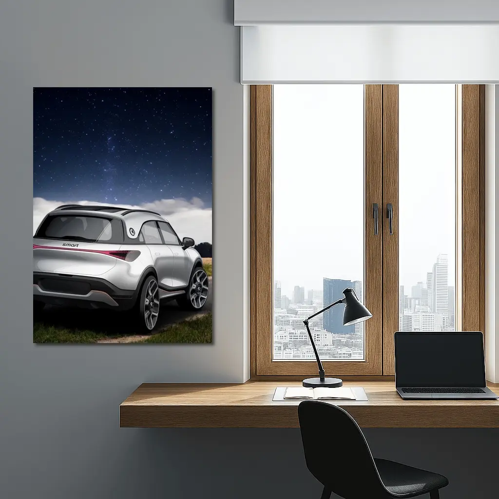 Smart Car Rear View Starry Night Sky – Wall Art