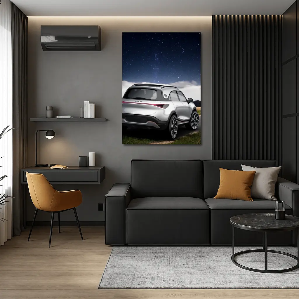 Smart Car Rear View Starry Night Sky – Wall Art