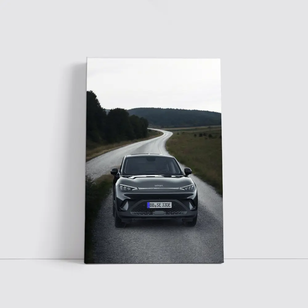 Smart Car On Winding Country Gravel Road – Wall Art